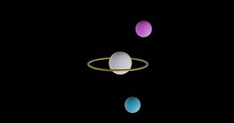 Abstract 3D Multicolored Spheres on Black Background