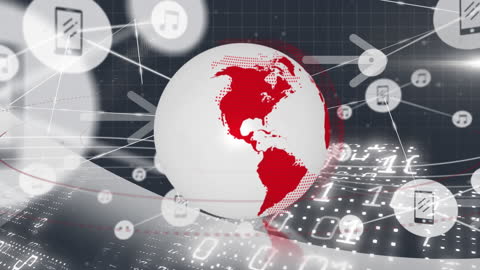 Digital Globe with Networking and Data Processing Elements