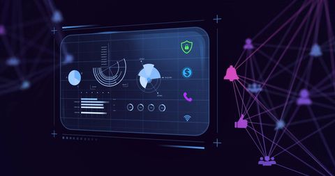 Futuristic Financial Data Interface and Network Connections - Download Free Stock Images Pikwizard.com