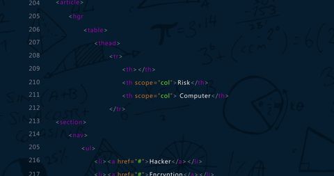 Digital Code on Dark Blue Background with Mathematical Illustrations - Download Free Stock Images Pikwizard.com