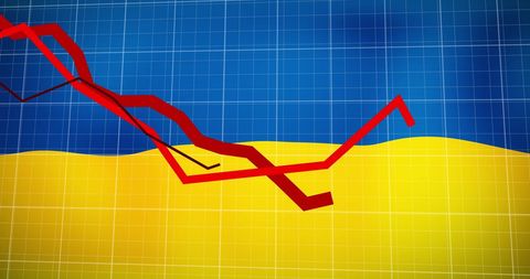 financial crisis concept with ukrainian flag background - Download Free Stock Images Pikwizard.com