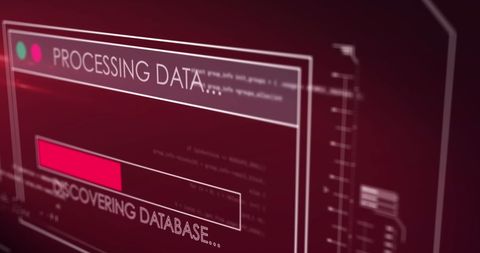 Digital Interface Displaying Data Processing on Red Background - Download Free Stock Images Pikwizard.com