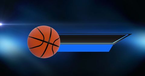 Futuristic Basketball Icon with Digital Light Background