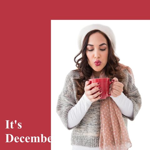 woman enjoying warm drink in cozy december setting - Download Free Stock Templates Pikwizard.com