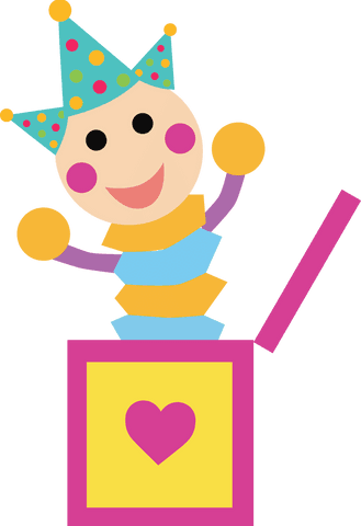 cheerful jack-in-the-box toy design on transparent background - Download Free Stock Videos Pikwizard.com