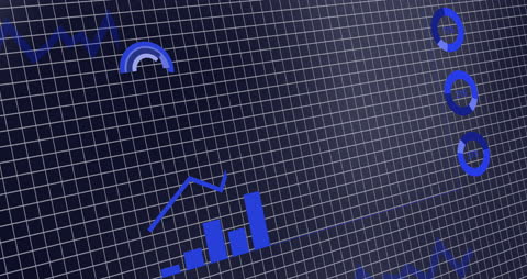 Digital Analytics Over Grid Background with Graphics