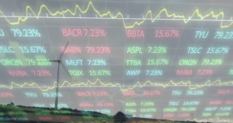 Digital Analytics Overlay on Wind Turbine Stock Graphics