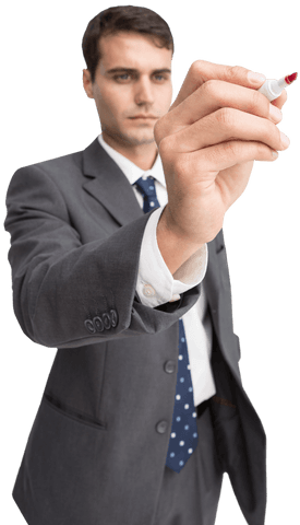 Businessman Writing on Transparent Invisible Surface - Download Free Stock Videos Pikwizard.com