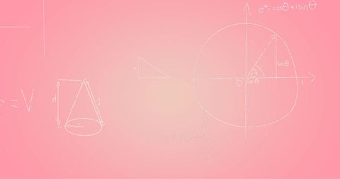Chalk-Drawn Mathematical Diagrams on Pink Background - Download Free Stock Images Pikwizard.com