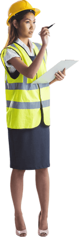 transparent standing architect woman planning wear yellow safety gear - Download Free Stock Videos Pikwizard.com