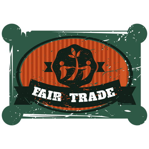 Fair trade badge on distressed texture transparent background
