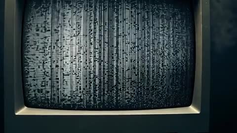Vintage CRT Monitor Displaying Glitchy Static Lines