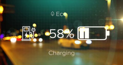 Electric Vehicle Charging Nighttime Eco Technology 58% - Download Free Stock Images Pikwizard.com