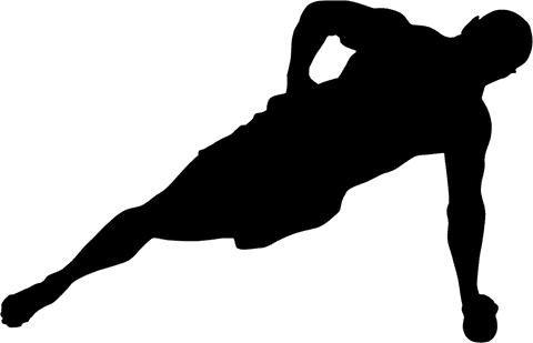 Transparent silhouette of exercising man for fitness design