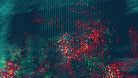 Futuristic Abstract Light Spots on Digital Data Background