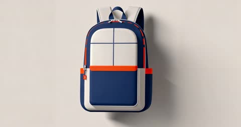 Two-Tone Backpack Rotating on Minimalistic Display