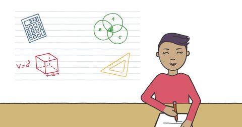 Student Drawing Mathematical Concepts on Notepad - Download Free Stock Images Pikwizard.com