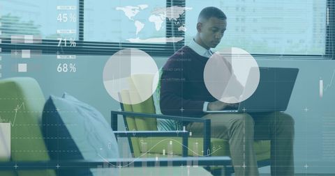 Business Professional Analyzing Digital Financial Data in Modern Office