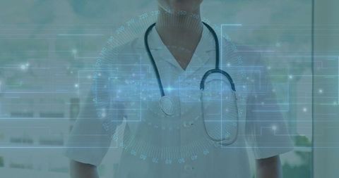 Digital Healthcare Innovation Concept with Professional Female Doctor