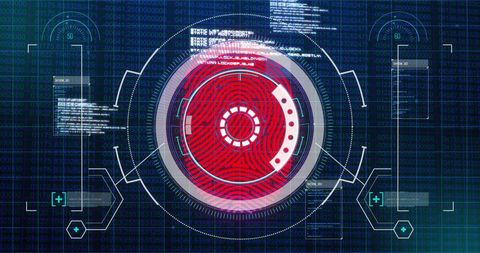 Futuristic Biometric Fingerprint Scan with Data Interface