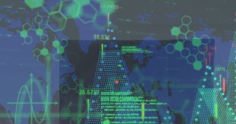 Futuristic Digital Interface with Global Data Analysis Visualization - Download Free Stock Images Pikwizard.com