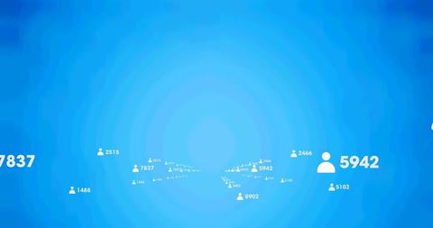 Abstract Social Media Connection Visual on Blue Background