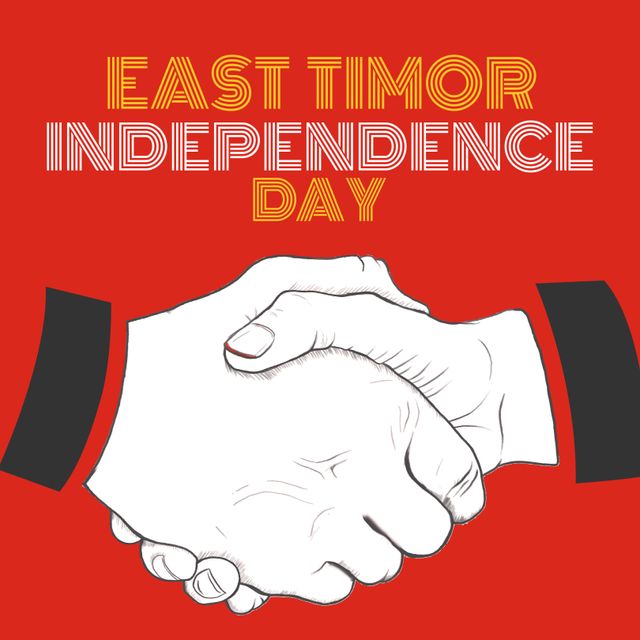 Illustration of cropped hands giving handshake and east timor ...