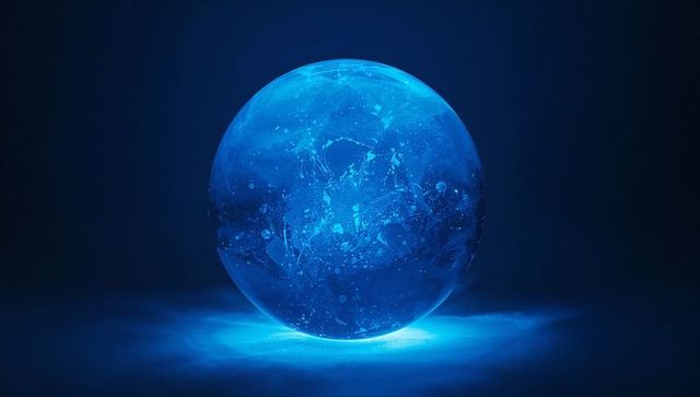 Glowing Blue Sphere with Particle Effects