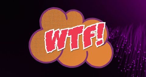 Retro Comic Bubble with 'WTF' Text Overlay