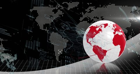 Digital Global Data Network with Virtual Map Interface - Download Free Stock Images Pikwizard.com