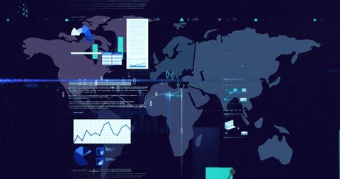 Global Data Visualization with Technology Interface - Download Free Stock Images Pikwizard.com