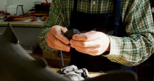 Hands Crafting Clay Sculpture in Art Studio with Natural Light - Download Free Stock Images Pikwizard.com