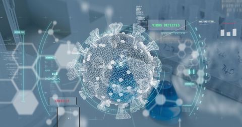Conceptual Image of COVID-19 Cell and Scientific Research - Download Free Stock Images Pikwizard.com