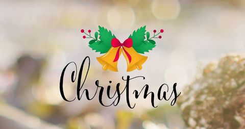 Festive Christmas Banner with Bells and Text