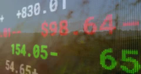 Digital Stock Market Display Showing Live Data