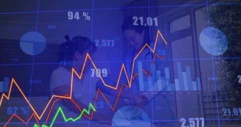 Physician Examining Infant with Data and Technology Overlays