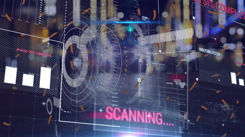 Futuristic Digital Interface Overlays Intense City Vibe