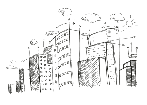 sketched cityscape illustration on transparent background - Download Free Stock Videos Pikwizard.com