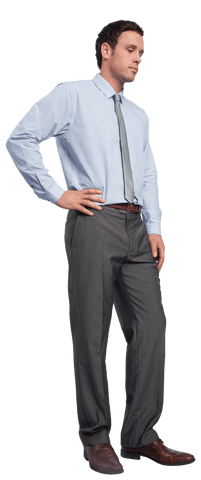Confident businessman posing in stylish formal attire on transparent background