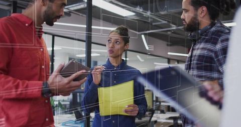 Team Collaboration in Modern Office with Technology Integration