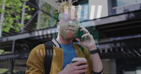 Modern Professional Multitasking with Technology Overlay