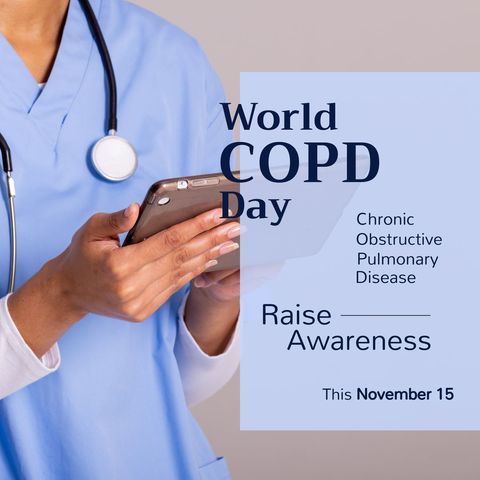 World copd day awareness with female doctor