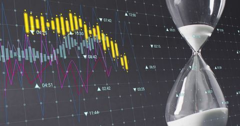 Financial Data Analysis with Hourglass and Graphs - Download Free Stock Images Pikwizard.com