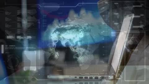 Digital Interface with Globe and Data Overlay during Pandemic