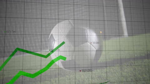 Football Field with Dynamic Financial Data Overlay