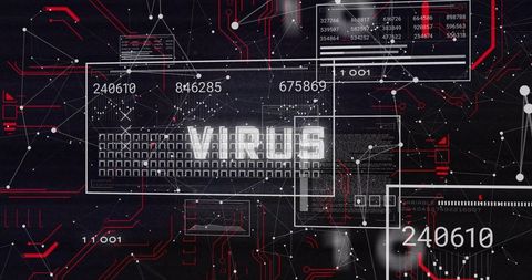 Digital Virus Threat with Network Connections on Dark Background - Download Free Stock Images Pikwizard.com