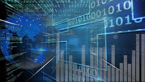 Digital World Concept with Binary Codes and Graphs