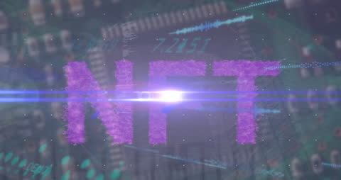 Digital NFT Concept in Tech Visualization with Glowing Pulser Line