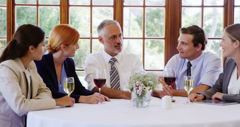 Professional Business Meeting at Restaurant