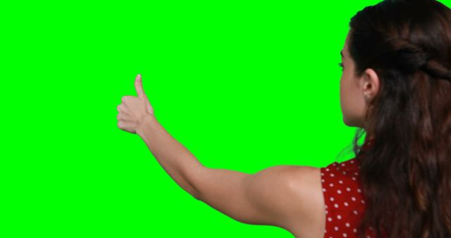 Woman Giving Thumbs Up with Green Screen Background - Download Free Stock Images Pikwizard.com